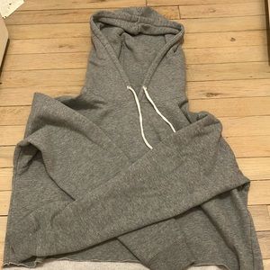 cropped grey hoodie